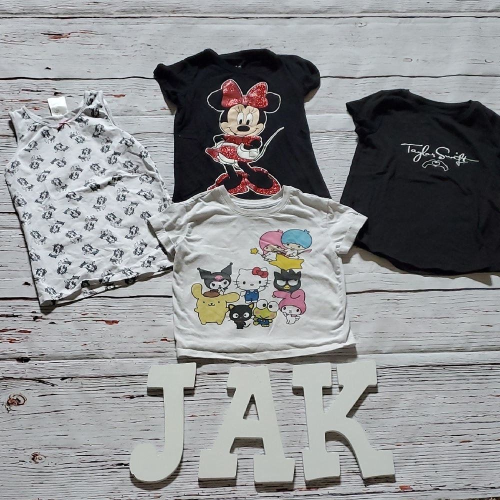Girls Cute Graphic T-Shirts (Sanrio, Minnie Mouse, Taylor Swift, Etc)